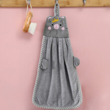 Hängendes Kinderhandtuch aus Korallenfleece – Ferkel-Design