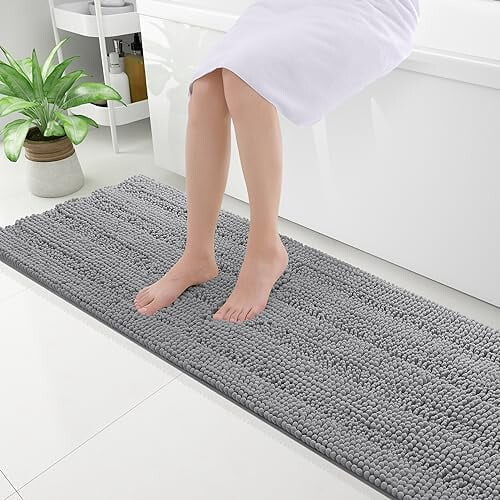 Chenille gestreept badkleed 59x20 inch
