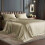 Σετ σεντόνια Queen Satin 4 τεμαχίων, Taupe Silky Soft για μαλλιά/δέρμα, σεντόνι με βαθιές 1
