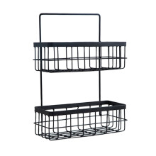 2 Tier Wire Basket Storage for Kitchen Balcony Bathroom