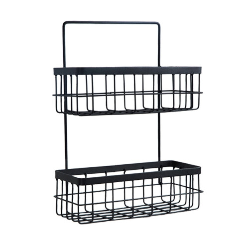 2 Tier Wire Basket Storage for Kitchen Balcony Bathroom