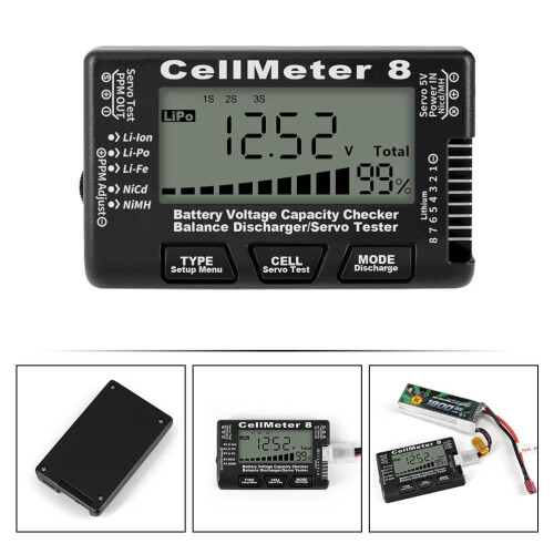 KALLORY 1Pack Automotive Battery Checker for Voltage Testing with LCD Backlight Black 9X5.8Cm