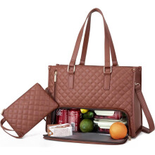 2-in-1 draagtas/lunchtascombinatie, laptoptas voor 15,6 inch laptops met geïsoleerd lunchvak, multifunctionele draagtas voor zakelijk gebruik