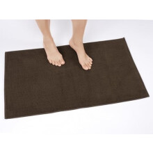 Tapis de bain antidérapant 100 % coton, 43 x 61 cm, doux, absorbant, à séchage rapide et lavable en machine, marron