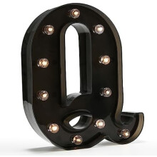 Lettres lumineuses LED noires – Veilleuse, Bar à domicile, Décoration de Noël, d'anniversaire ou de mariage (Compatible 110 V)