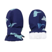 Toddler Gloves Waterproof Winter Infant Snow Mittens Lined Fleece Child Ski Gloves for Boys Girls Blue Dinosaur 6-18 months