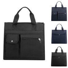Men's Briefcase Multiple Zipper Compartments Computer Bags Work Daily Use External Pockets Nylon Top Handle Handbags Blue