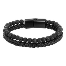 Naturligt vulkaniskt stenöga pärlarmband hälsaarmband formande fysioterapiarmband kohudarrep agatarmband