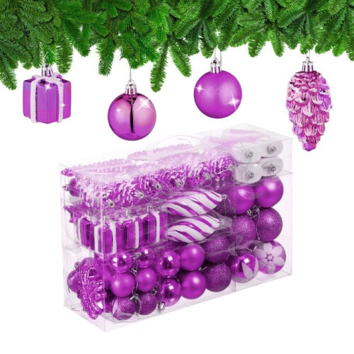 Boules de sapin de Noël dans un ensemble de 72 pièces