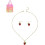 Raspberry Charm Necklace and Earrings Set Alloy Fruit 1