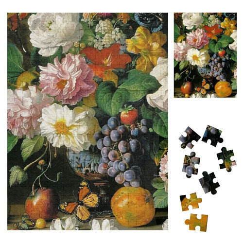 Puzzle din lemn cu flori – Premium ecologic