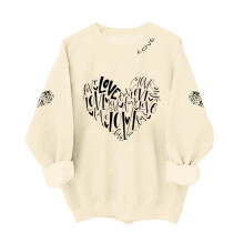 Felpa girocollo da donna a maniche lunghe con stampa "Love".