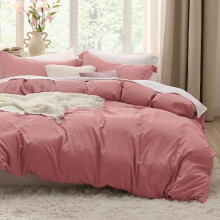 Poszwa na kołdrę Pink Clay Twin/Twin XL – 2-częściowy zestaw z miękkiej bawełny, wstępnie pranej (poszwa 68x90 cali + poszewka), zapinany na