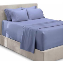 Extra tiefe Spannbettlaken-Sets in King-Size – Passend für Matratzen mit einer Höhe von 45–60 cm – 6-teilig, Stahlblau