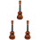3Stk Mini Holz Ukulele Für Kinder Lernspielzeug Bunt 4