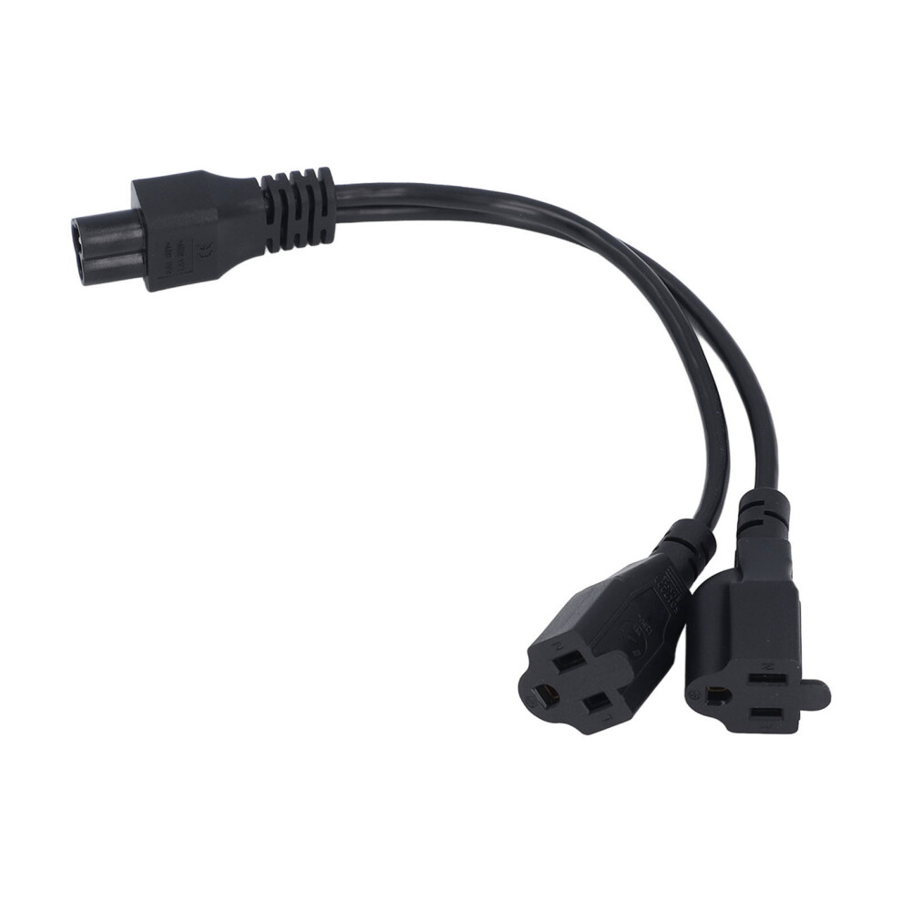 Iec320 C6 To 2X5-15P Y-Splitter 0.3M 10A/125V Black 5021384652826