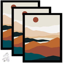 Black 11x14 Picture Frame Set of 3, High-Transparent for Photo Collage, Canvas, Poster – Wall/Tabletop, Horizontal/Vertical (Compatible with 11x14