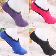 Chaussettes-chaussons souples et respirantes, couleur unie, pour femmes