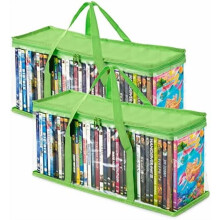 Transparente DVD-Aufbewahrungstaschen – Schwarze PVC-Organizer (6er-Set)