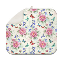 Tapis égouttoir de cuisine Pioneer Flower à motif floral, 1 paquet, tapis égouttoir en microfibre ultra absorbant, 40,6 x 45,7 cm