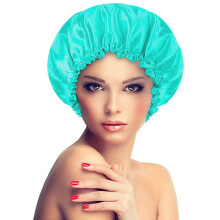 Shower Cap for Long Hair 1 Pack, Waterproof Washable Hair Caps for Women and Girls