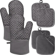 4-teiliges Set aus Ofenhandschuhen und Topflappen