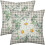 Conjunto de 2 capas de almofada Daisy em linho cinza e branco, 40x40cm (16x16 polegadas). 1