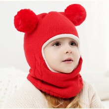 Baby Winter Hat and Scarf Set, Knitted Velvet Lined