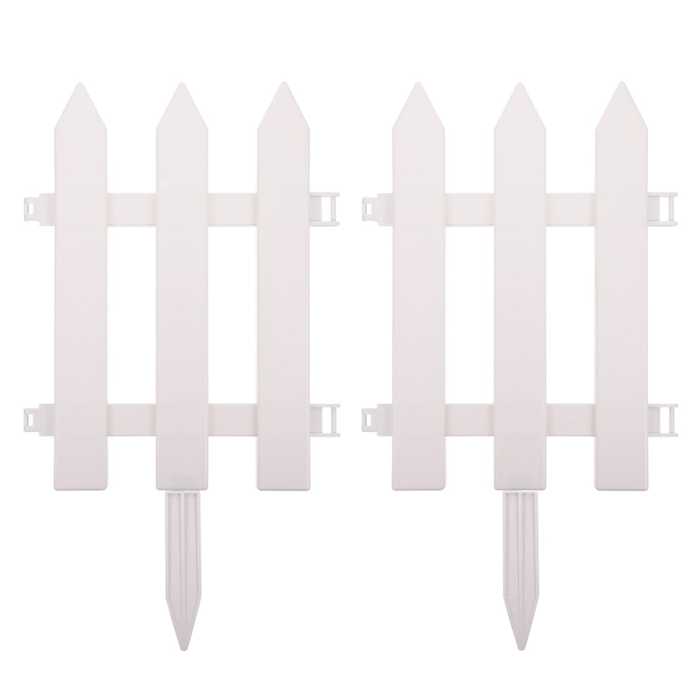 Homoyoyo White Plastic Garden Fence For Outdoor Decoration, And Sturdy, 2 Sets For Yard, Patio, And Garden 9028731316949
