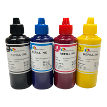 PIGMENT Refill Ink Bottles Compatible for Canon HP Brother Lexmark Inkjet Printers Refillable Cartridge CISS CIS System - Pack of 4