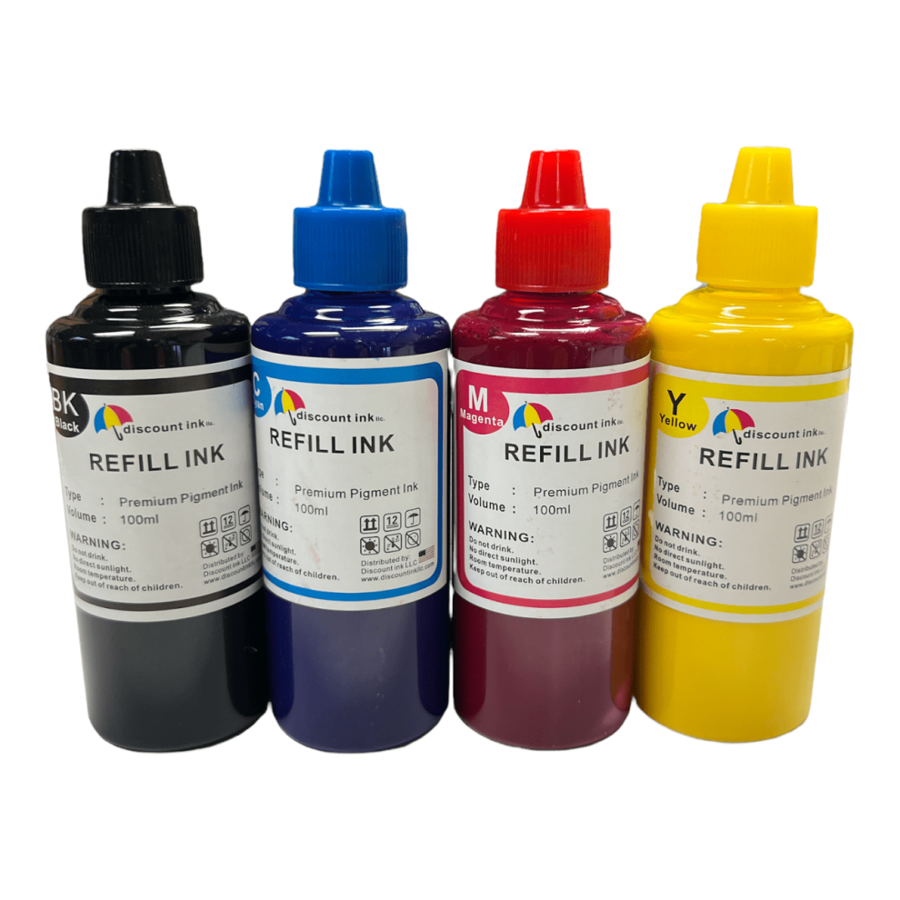 Pigment Refill Ink Bottles Compatible For Canon Hp Brother Lexmark Inkjet Printers Refillable Cartridge Ciss Cis System - Pack Of 4 Black 9028731317304