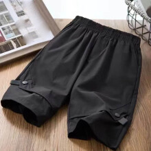 (3-14 Years) Boys' Summer Solid Color Cargo Shorts with Pockets, Elastic Waist Sports Casual Shorts