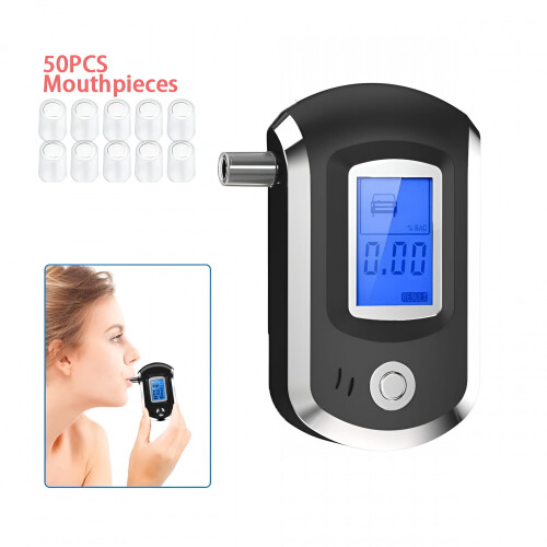 Bafômetro portátil azul LCD50 com 50 bocais