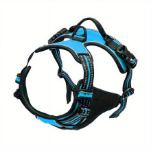 Harnais anti-traction ultra-résistant pour chien - Réfléchissant avec attache avant et poignée ergonomique - Idéal pour les chiens de grande