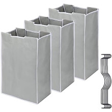 3-Pack Replacement Bags for Laundry Sorter Cart, 6 Handles, 600D Liner, 14.9x9.0x21.7in, Compatible with Hamper Carts