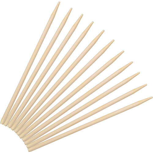 Espetos de bambu premium de 7 polegadas, 5 mm de espessura, longos e semi-pontudos, compatíveis com palitos de cachorro-quente de milho e maçã,