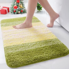 Mikrovláknová huňatá kúpeľňová predložka, protišmyková, savá a prateľná v práčke, 24x16", olivovozelená, obdĺžniková – vhodná