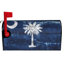 South Carolina Flag Mailbox Cover, Waterproof Magnetic Wrap for Standard 21"x18" Post Box, Farmhouse Yard Decor