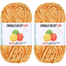 Hilo de chenilla aterciopelada de 2 x 100 g, hilo grueso y suave para ganchillo y punto – Mantas para bebés, ropa, manualidades