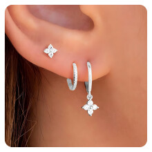 DESIGNICE Oorbellen Set, Koper Verguld met Zilveren Oorbellen Set voor Dames, Prachtige Kleine Oorstekers voor Dames, 3-delig