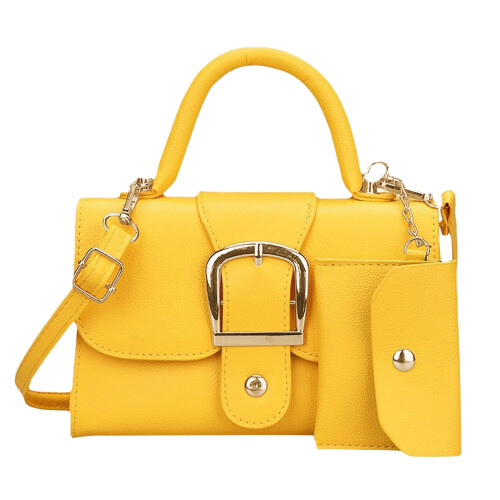 Μικρό γυναικείο πορτοφόλι crossbody από δέρμα vegan με καπάκι και λαβή μεταφοράς, μίνι