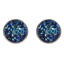 HEVIRGO 1 Pair Ear Stud Decorative Colorful Stainless Round Shaped Rhinestone Ear Stud for Gift Stainless Steel Red