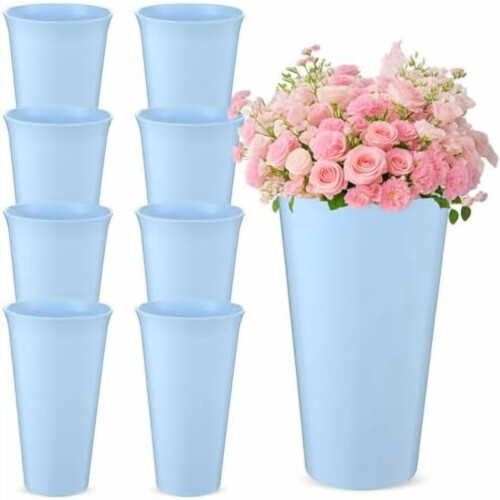 16er-Pack weiße Kunststoff-Blumentöpfe, 25 cm