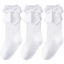 Baby Knee High Socks - Toddler Long Cotton Tube Stockings With Bow Ruffles for Girls - Infant Dress Socks