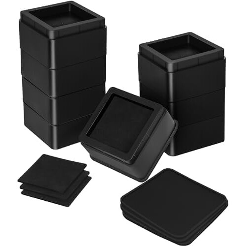 Elevadores de cama de 5 cm (2 polegadas), pacote com 8 unidades, empilháveis e antiderrapantes.