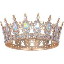 Dámska tiara s kamienkami – čierno-modrá, 12,5 cm