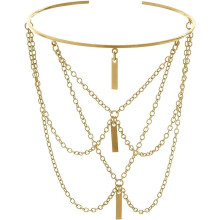 Bracelete de Braço com Franjas em Camadas - Bracelete de Braço Dourado, Pulseira de Braço Ajustável, Bracelete de Braço, Bracelete Aberto para o