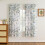 Blommiga transparenta gardiner 132 x 213 cm, 2 paneler, stångficka 1