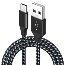 Cabo USB-C de 3 metros para Android – Carregamento rápido de 3A e sincronização de dados, compatível com dispositivos Android.