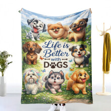 Hundeflanelldecke mit weichem Cartoon-Muster